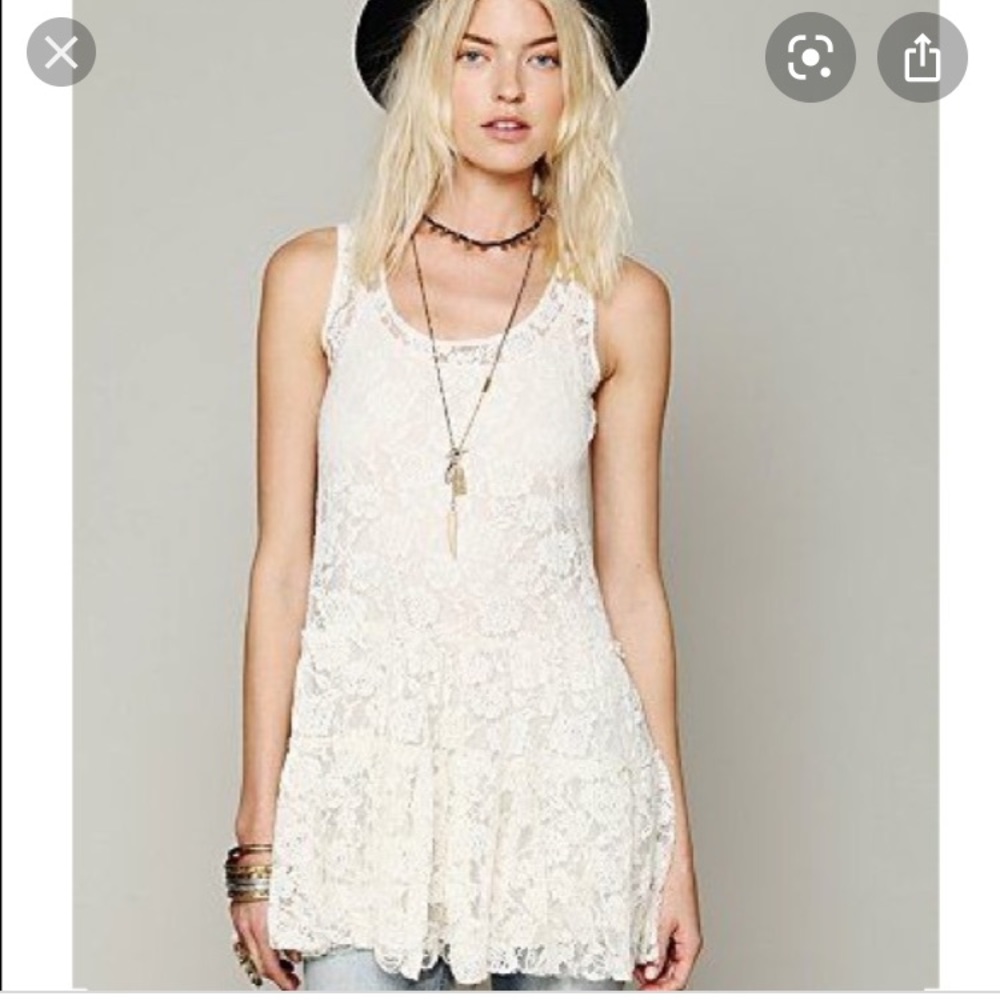 Free People ivory slip dress